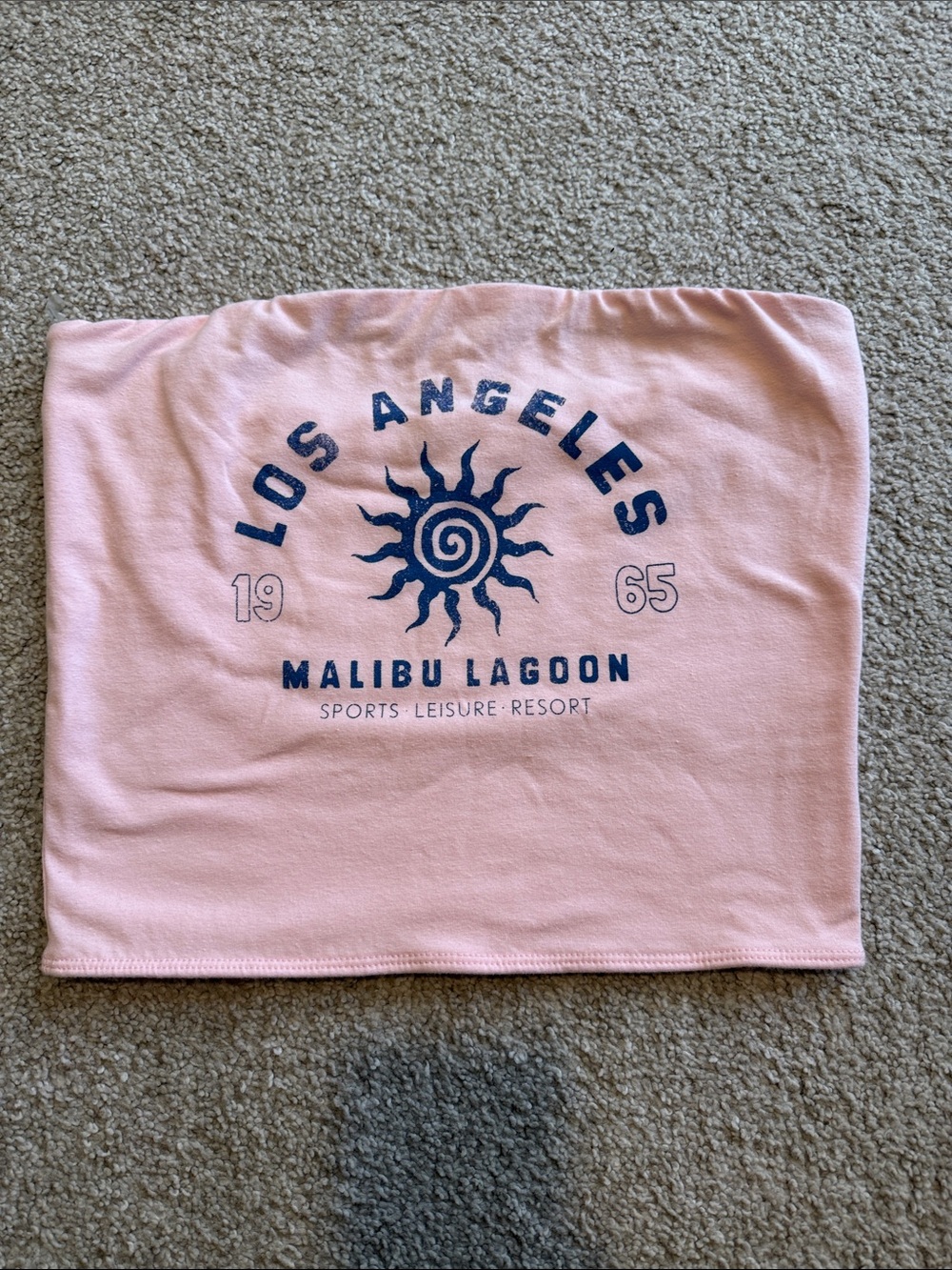 RSQ Pink Bandeau Top with Subtle Print